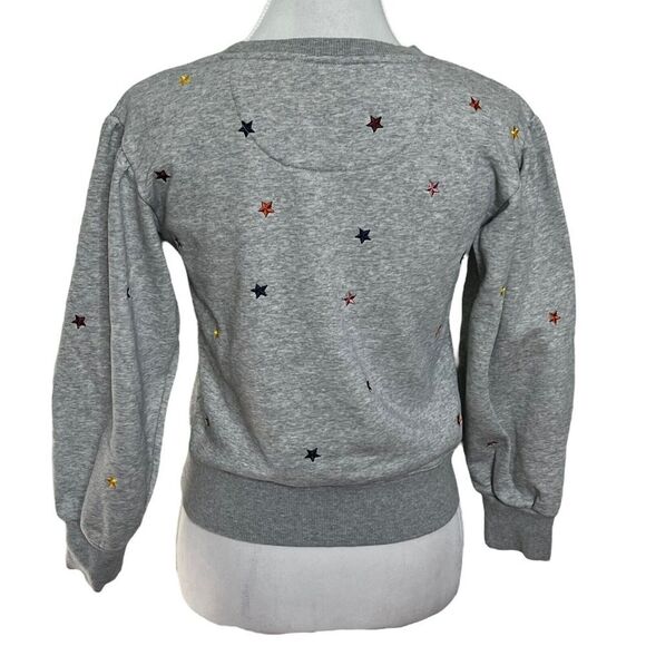 AG Adriano Goldschmied Girls Gray Star Embroidered Sweatshirt Big Kids M - Picture 6 of 9